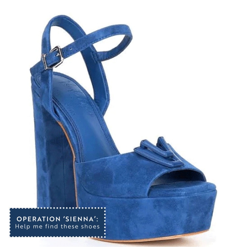 💙 ISO Gianni Bini x Venita Aspen | ‘Sienna’ Suede Platform Dress Sandals…